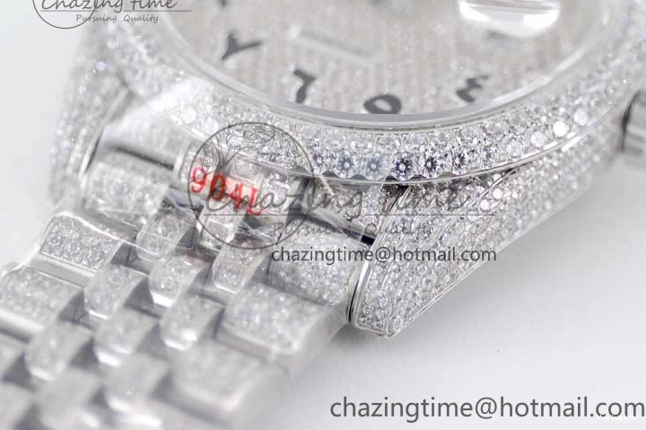 Full Arabic 41 Datejust on Dial Markers Best TWF 1:1 A2824 Edition SS Diamonds Bracelet Jubilee 0103